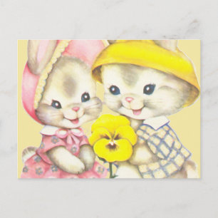 Cartão Postal Bunny Girl+Boy