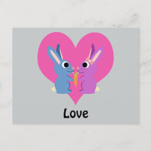 Cartão Postal Bunny Love