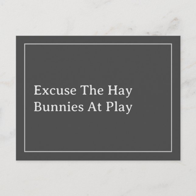 Cartão Postal Bunny Lover é Engraçado Desculpe a citação Hay (Frente)