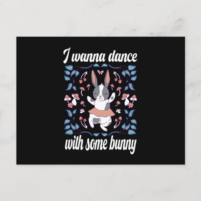 Cartão Postal Bunny Quer Dançar Com O Parceiro De Dança (Frente)
