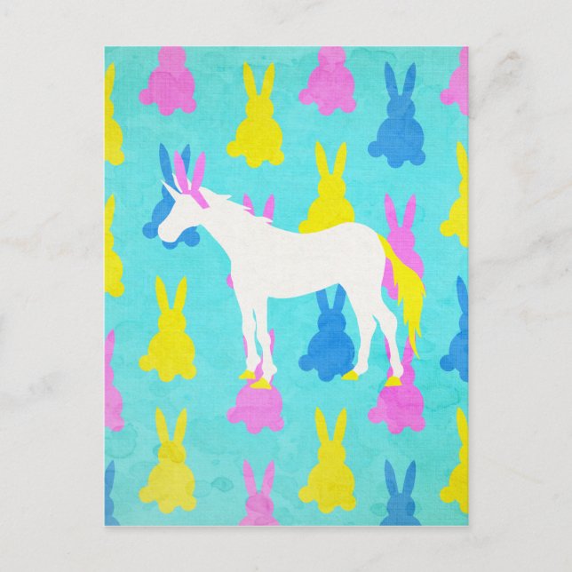 Cartão Postal Bunny Unicorn (Frente)