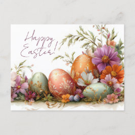 Cartão Postal Bunte Aquarell Oster Postkarte mit Frühlingsblumen
