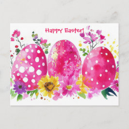 Cartão Postal Bunte Aquarell Oster Postkarte mit Frühlingsblumen