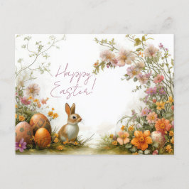 Cartão Postal Bunte Aquarell Oster Postkarte mit Ostereiern