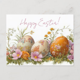 Cartão Postal Bunte Aquarell Oster Postkarte mit Ostereiern