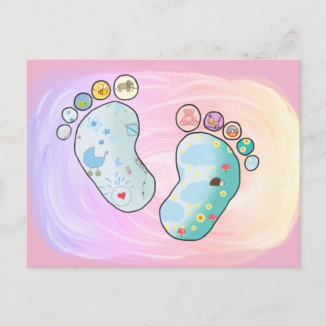 Cartão Postal Bunte Babyfüsse (Frente)