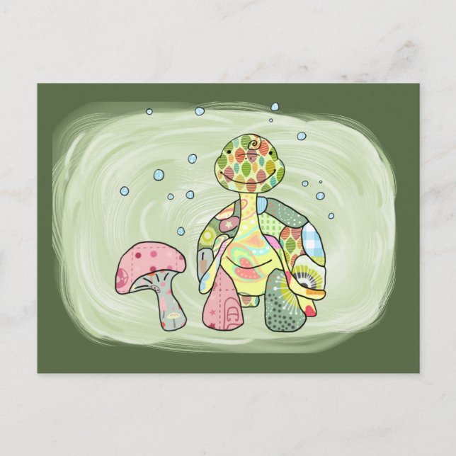Cartão Postal bunte Schildkröte (Frente)