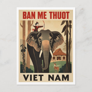 Cartão Postal Buon Ma Thuot Elefante Viagem pelo Vietnã