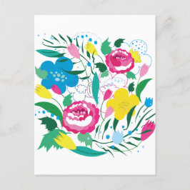 Cartão Postal Buquê colorido.