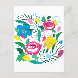 Cartão Postal Buquê colorido.