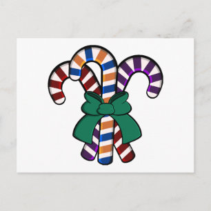Cartão Postal Buquê de Candy Canes - fita verde