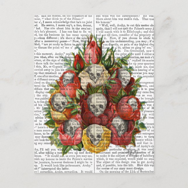 Cartão Postal Buquê de crânios (Frente)