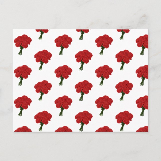 Cartão Postal Buquê de Cravos Vermelhos – Arte Romântica Elegant (Frente)