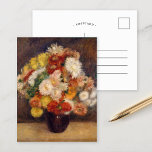 Cartão Postal Buquê de crisântemos | Renoir<br><div class="desc">Buquê De Crisântemos (1881) | Arte original do artista impressionista francês Pierre-Auguste Renoir (1841-1919). A pintura retrata um impressionista abstrato das flores em cores vermelho,  laranja,  amarelo e castanho do outono. Clique em Personalizar para adicionar seu próprio texto ou personalizar o design.</div>