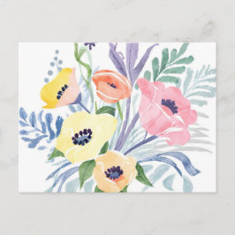 Cartão Postal Buquê de Flores da Primavera | Aquarela Floral Bon