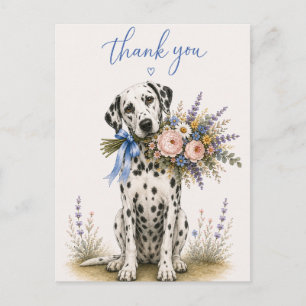 Cartão Postal Buquê de Flores Dálmata Obrigado