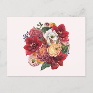 Cartão Postal Buquê de Flores de Jardim Vintage
