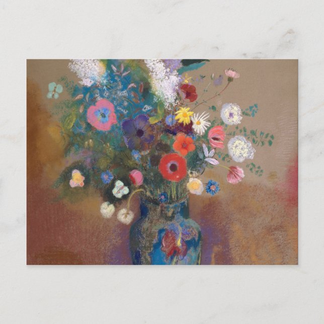 Cartão Postal Buquê de Flores - Odilon Redon (Frente)