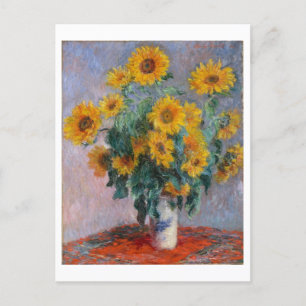 Cartão Postal Buquê de Girassóis por Claude Monet