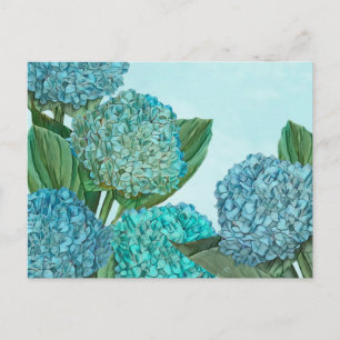 Cartão Postal Buquê de Hydrangea azul de Verão
