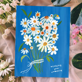 Cartão Postal Buquê de Margaridas Gouache Pêsames Lamento pela P