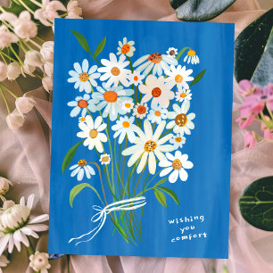 Cartão Postal Buquê de Margaridas Gouache Pêsames Sentimos sua P