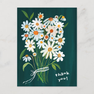 Cartão Postal Buquê de Margaridas Pintado à Mão em Gouache Obrig
