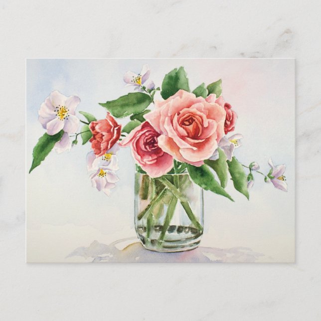 Cartão Postal Buquê de rosas (Frente)