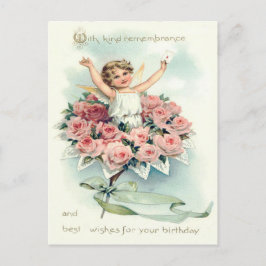 Cartão Postal Buquê de Rosas Anjo Querubim