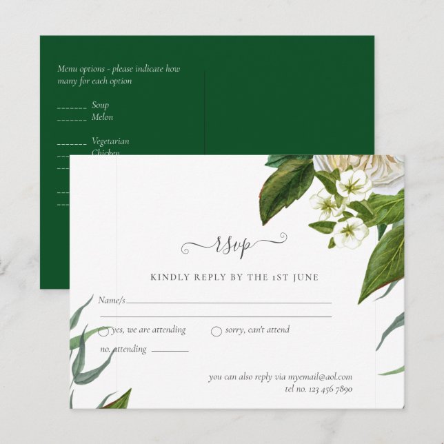 Cartão Postal BUQUÊ de Rosas Brancas do ORÇAMENTO Casamento Flor (Frente/Verso)