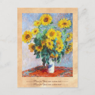Cartão Postal Buquê de Sunflower, 1880 Claude Monet