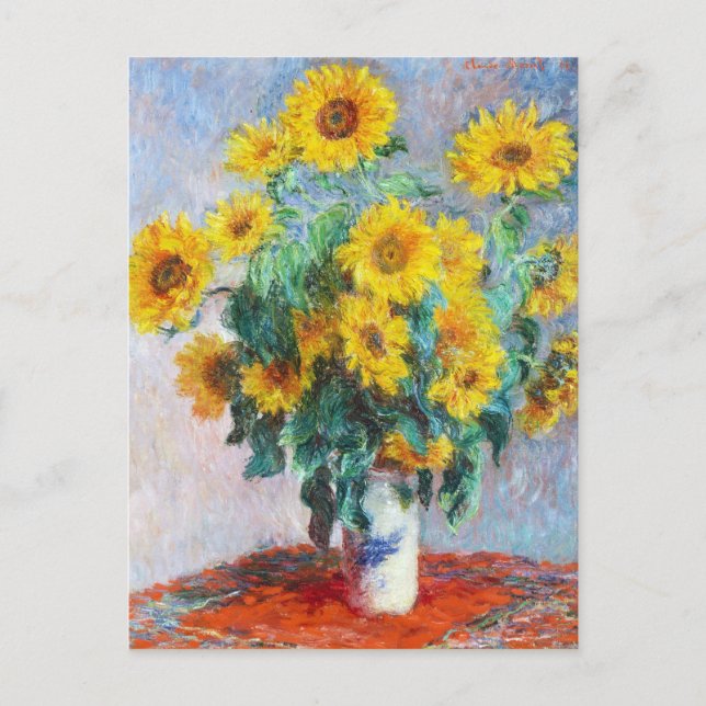Cartão Postal Buquê de Sunflower, 1880 Claude Monet (Frente)