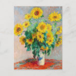 Cartão Postal Buquê de Sunflower Claude Monet<br><div class="desc">Buquê de girassóis. Claude Monet. 1881. Reprodução de famosas imagens de arte no dominio público.</div>