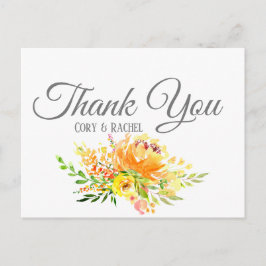 Cartão Postal Buquê de Verão bonito Obrigado Cartão-postal
