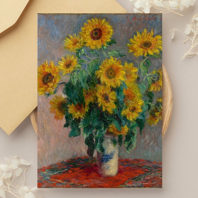 Cartão Postal Buquê do Monet de Sunflower (Criador carregado)