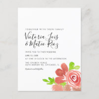 Buquê Floral Aquarela Rosa Bege Casamento