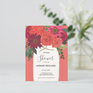 Cartão Postal Buquê Floral Brilhante em Pote de Pedra para Chá d