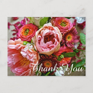 Cartão Postal Buquê Floral Obrigado, Cartão-Postal