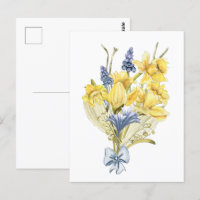 Buquê Primavera de Aquarela com Daffodils Amarelos