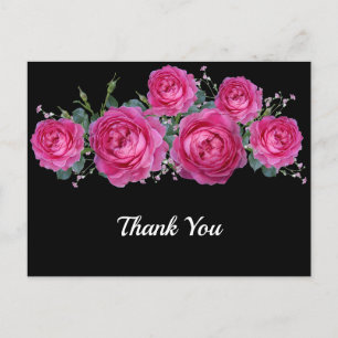 Cartão Postal Buquê Rosa Rosa Rosa bonito Floral Obrigado