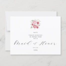 Cartão Postal Buquê Rosa Você Será Minha Madrinha de casamento