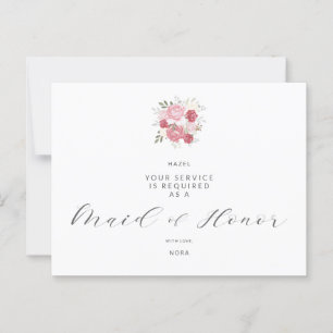 Cartão Postal Buquê Rosa Você Será Minha Madrinha de casamento