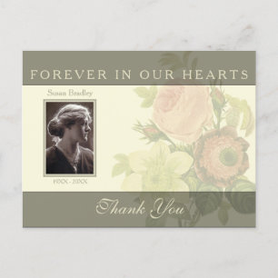 Cartão Postal Buquê Vintage com simpatia de quadro Obrigado P