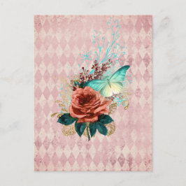 Cartão Postal Buquê Vintage Luna Moth