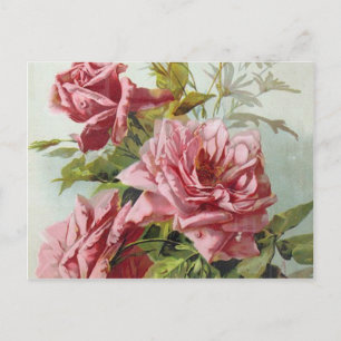 Cartão Postal Buquê Vintage Pink Roses