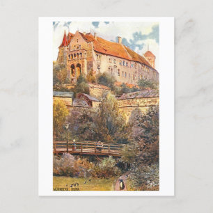 Cartão Postal Burg (Colina do Castelo) vintage em Nuremberga, Al