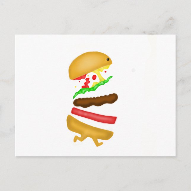 Cartão Postal Burger de corrida (Frente)