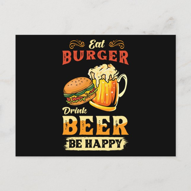 Cartão Postal Burger E Cerveja (Frente)