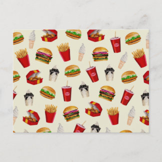 Cartão Postal Burgers de Comida rápida, Fries, Sundaes