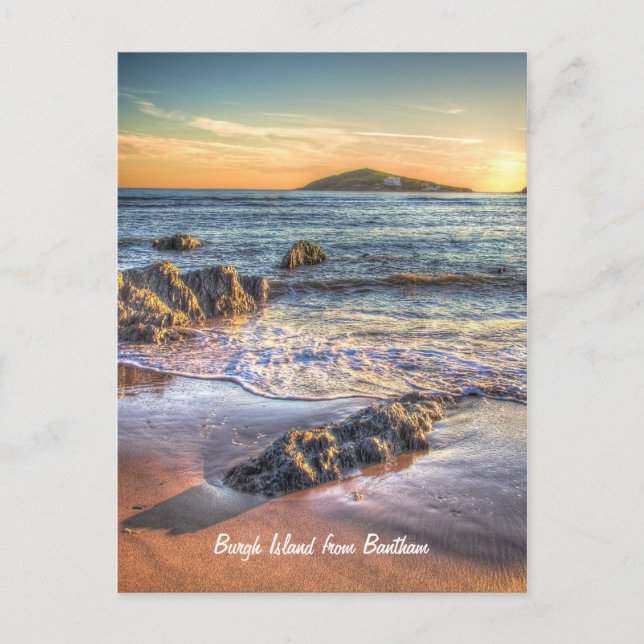 Cartão Postal Burgh Island de Bantham no Sundown... (Frente)